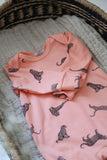 Coral Leopard - Baby Sleepsuit