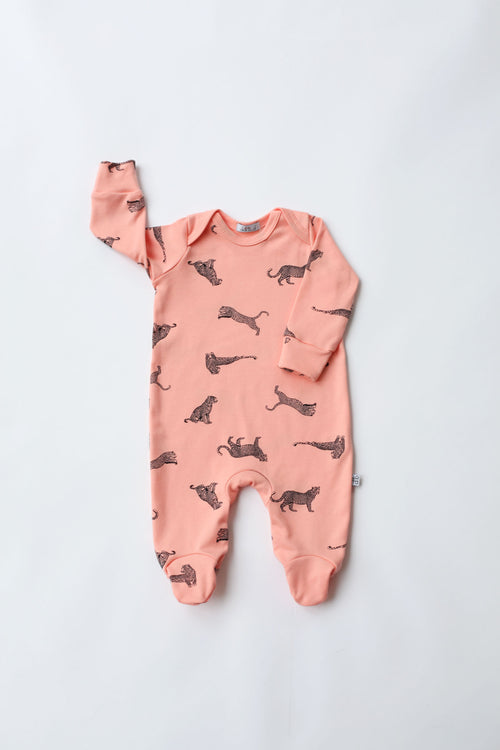 Coral Leopard - Baby Sleepsuit **NOW £5**